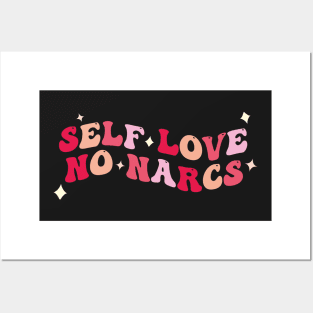 Self Love No Narcs (groovy pink aesthetic) Posters and Art